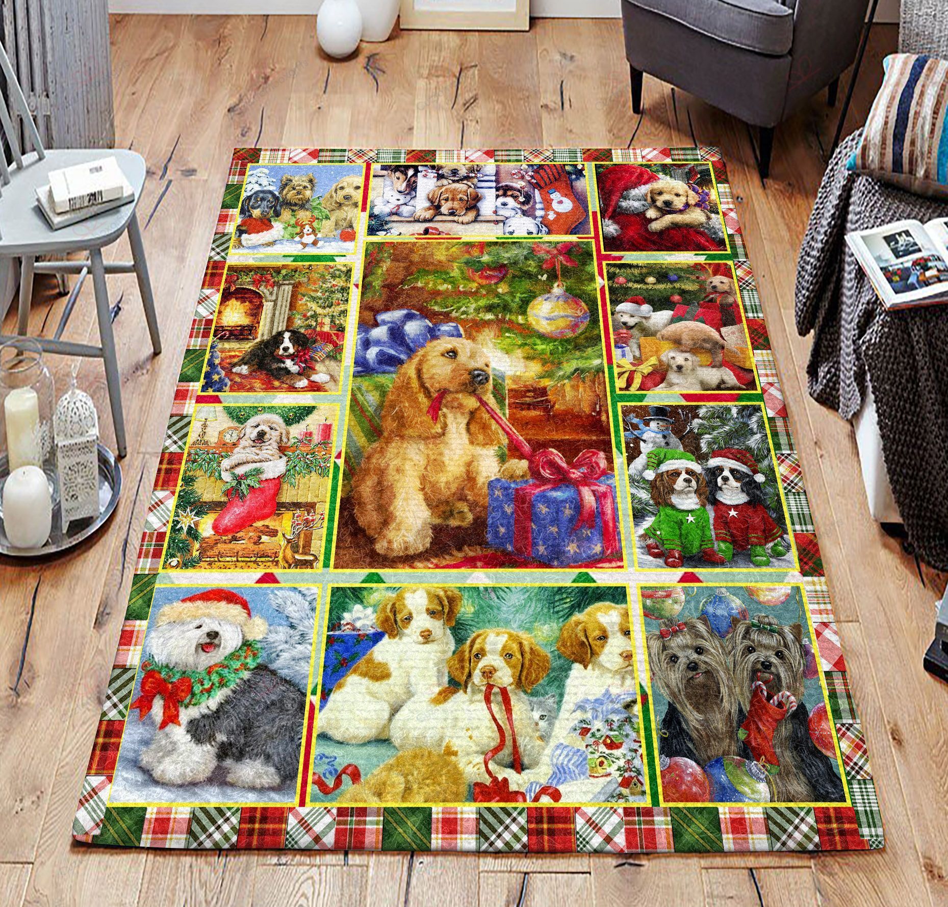 Dog In Christmas Rug Sport Decor Gift Floor Decor Living Room Carpet Rug Area Rug - 23c0e8fa7085 Dog In Christmas Rug Sport Decor Gift Floor Decor Living Room Carpet Rug Area Rug - 23c0e8fa7085