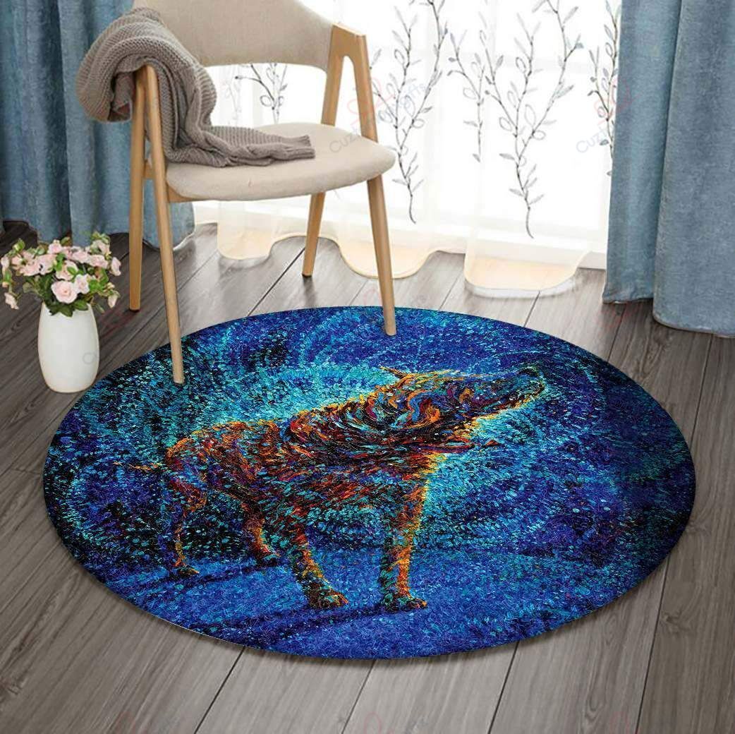 Dog In Rain Round Carpet Floor Rug Living Room Bedroom Decor Round Area Rug Carpet Dog In Rain Round Carpet Floor Rug Living Room Bedroom Decor Round Area Rug Carpet