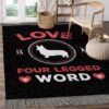 Dog Love Is A Four Legend Word Rug Sport Decor Gift Floor Decor Living Room Carpet Rug Area Rug - b6d000599b35