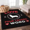 Dog Love Is A Four Legend Word Rug Sport Decor Gift Floor Decor Living Room Carpet Rug Area Rug - 2bb963711fe7