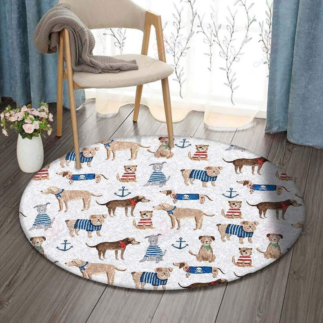Dog Pattern Round Carpet Floor Rug Living Room Bedroom Decor Round Area Rug Carpet Dog Pattern Round Carpet Floor Rug Living Room Bedroom Decor Round Area Rug Carpet