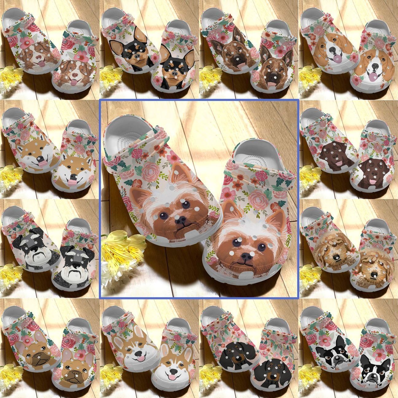 Dog Personalize Clog Custom Crocs Fashionstyle Comfortable For Women Men Kid Print 3D Floral Portrait Dogs Dog Personalize Clog Custom Crocs Fashionstyle Comfortable For Women Men Kid Print 3D Floral Portrait Dogs