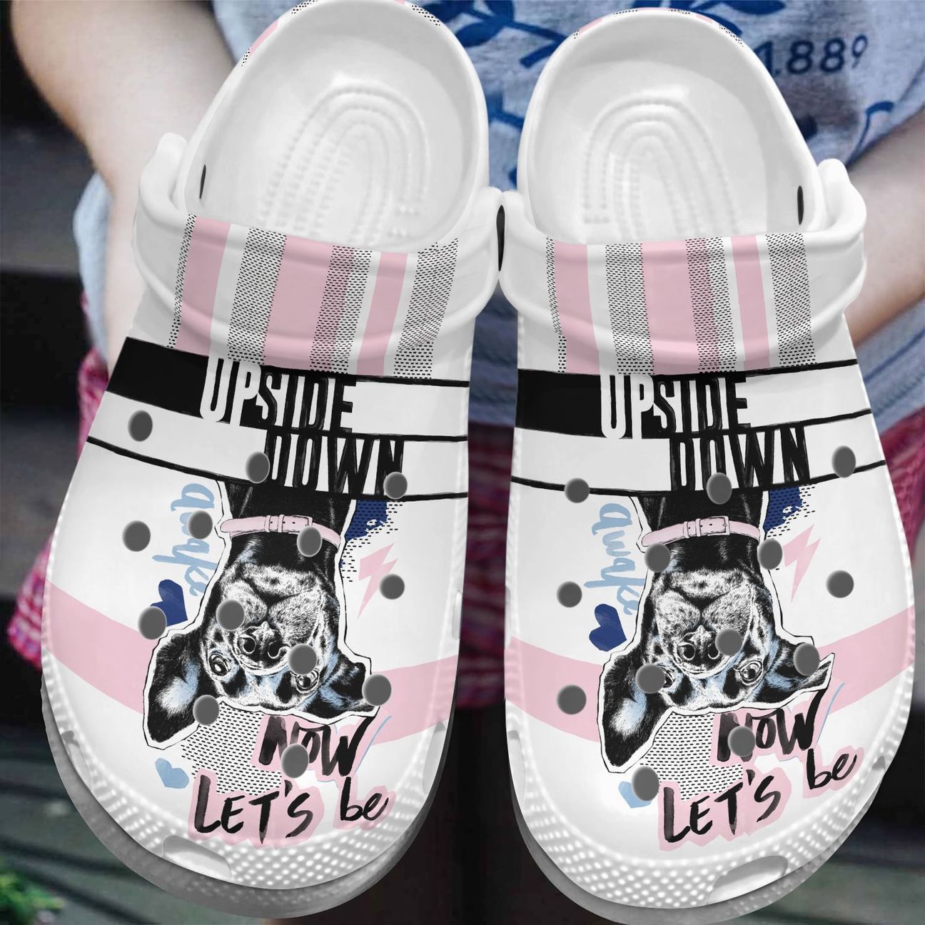 Dog Personalize Clog Custom Crocs Fashionstyle Comfortable For Women Men Kid Print 3D Whitesole Upside Down Dog Personalize Clog Custom Crocs Fashionstyle Comfortable For Women Men Kid Print 3D Whitesole Upside Down