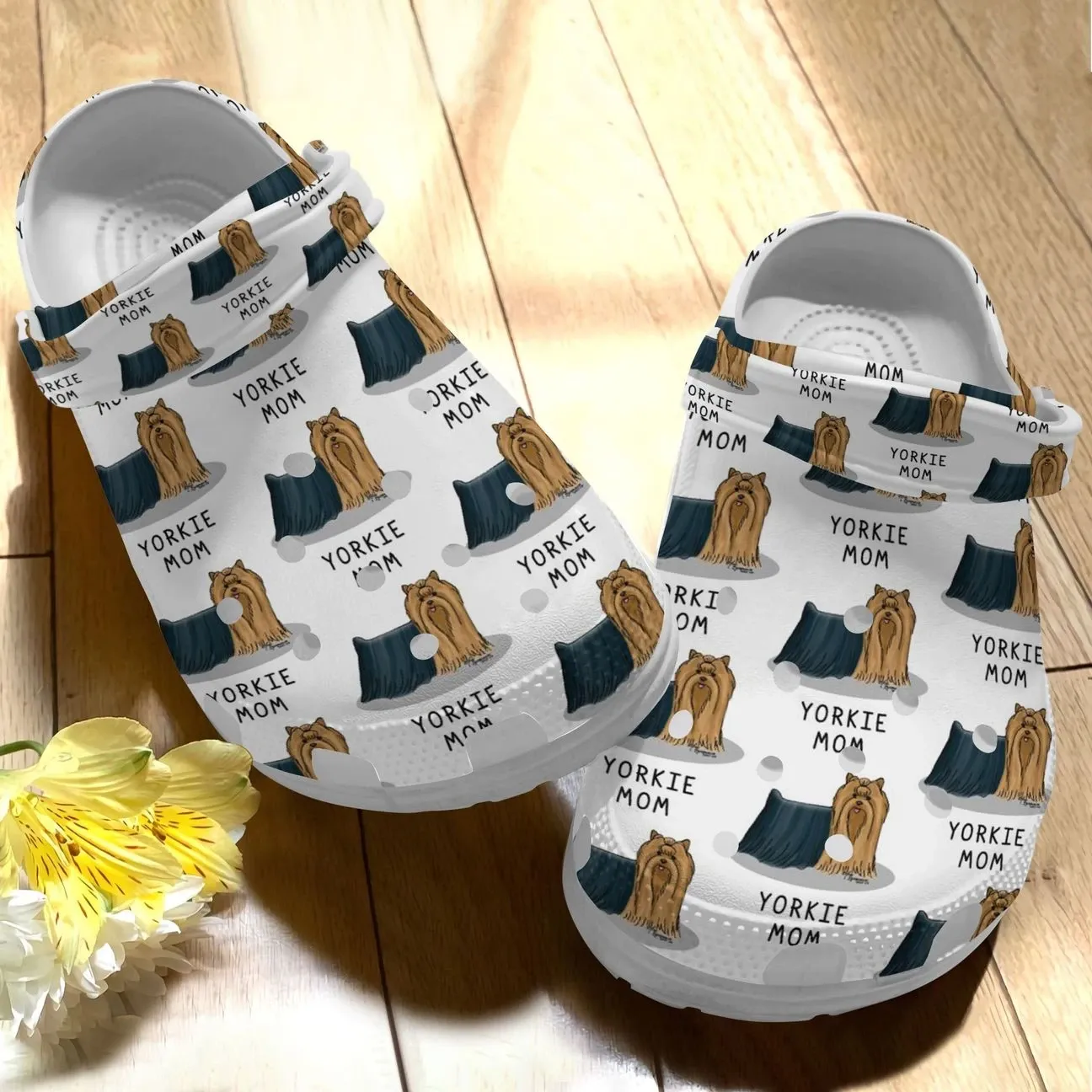 Dog Personalize Clog Custom Crocs Fashionstyle Comfortable For Women Men Kid Print 3D Whitesole Yorkie Mom Dog Personalize Clog Custom Crocs Fashionstyle Comfortable For Women Men Kid Print 3D Whitesole Yorkie Mom