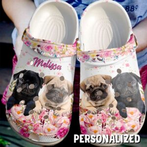 Dog Personalized Cute Pugs Sku 854 Crocs Crocband Clog Comfortable For Mens Womens Classic Clog Water Shoes