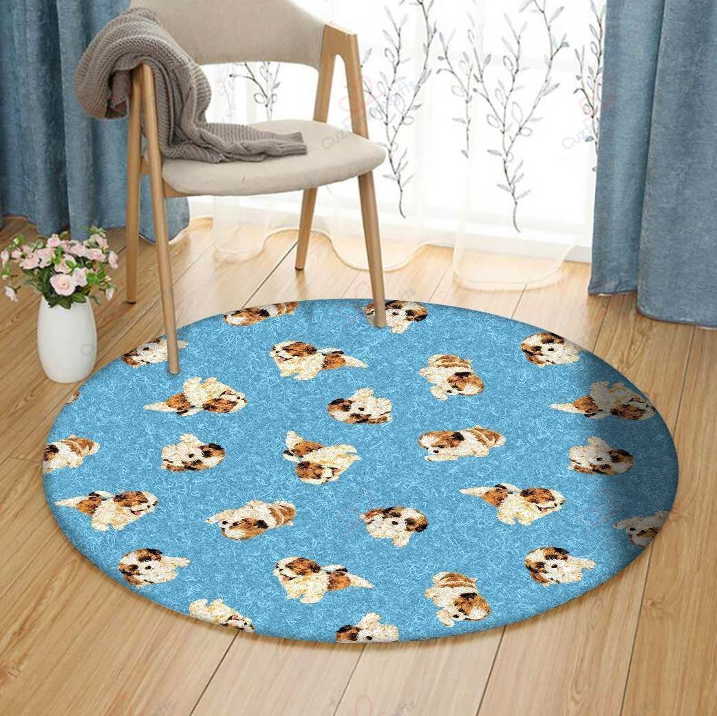 Dog Puppy 1 Round Carpet Floor Rug Living Room Bedroom Decor Round Area Rug Carpet Dog Puppy 1 Round Carpet Floor Rug Living Room Bedroom Decor Round Area Rug Carpet