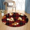 Dog Puppy Round Carpet Floor Rug Living Room Bedroom Decor Round Area Rug Carpet