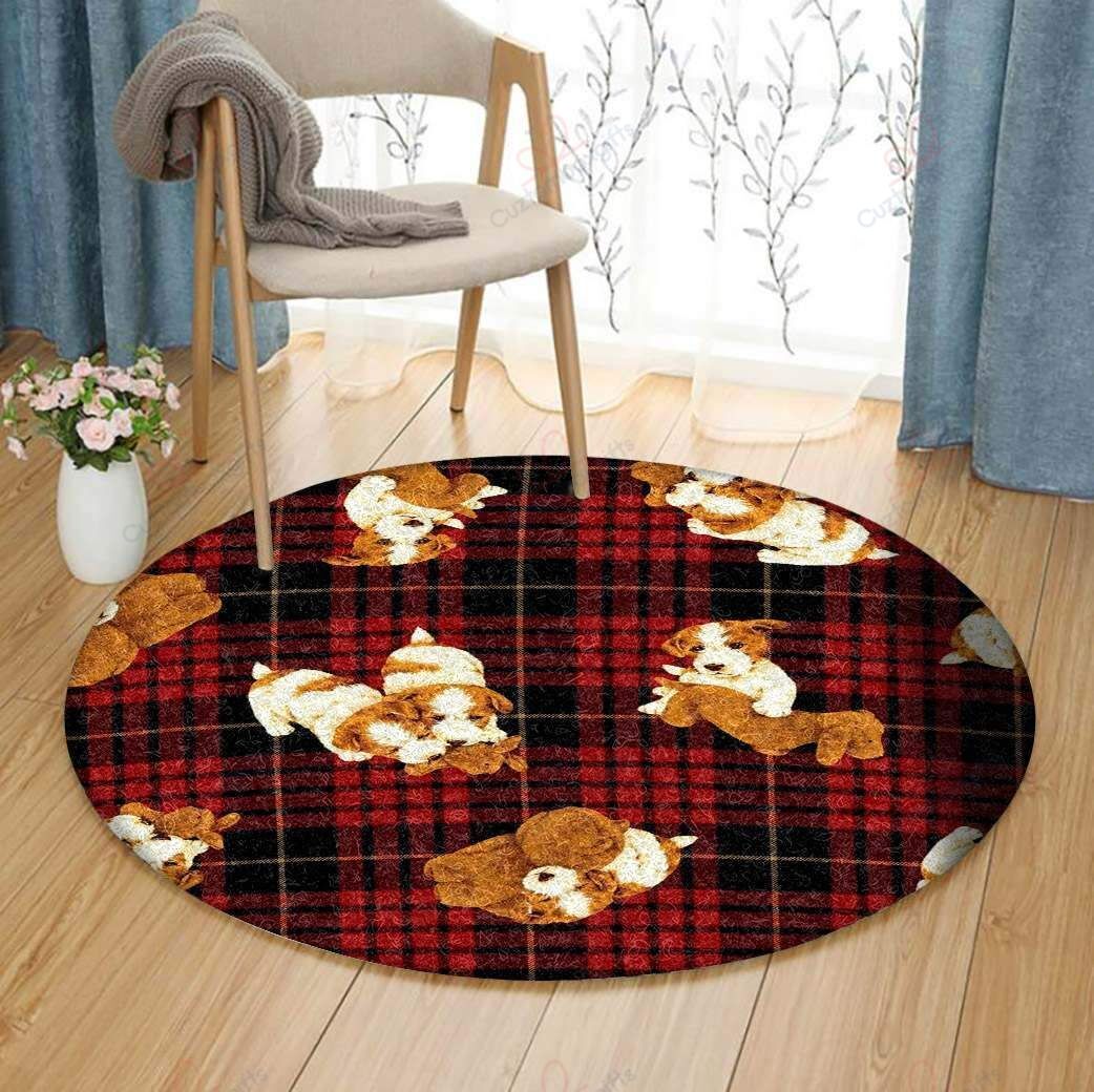 Dog Puppy Round Carpet Floor Rug Living Room Bedroom Decor Round Area Rug Carpet Dog Puppy Round Carpet Floor Rug Living Room Bedroom Decor Round Area Rug Carpet