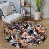 Dog Secret Place Round Carpet Floor Rug Living Room Bedroom Decor Round Area Rug Carpet
