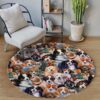 Dog Secret Place Round Carpet Floor Rug Living Room Bedroom Decor Round Area Rug Carpet