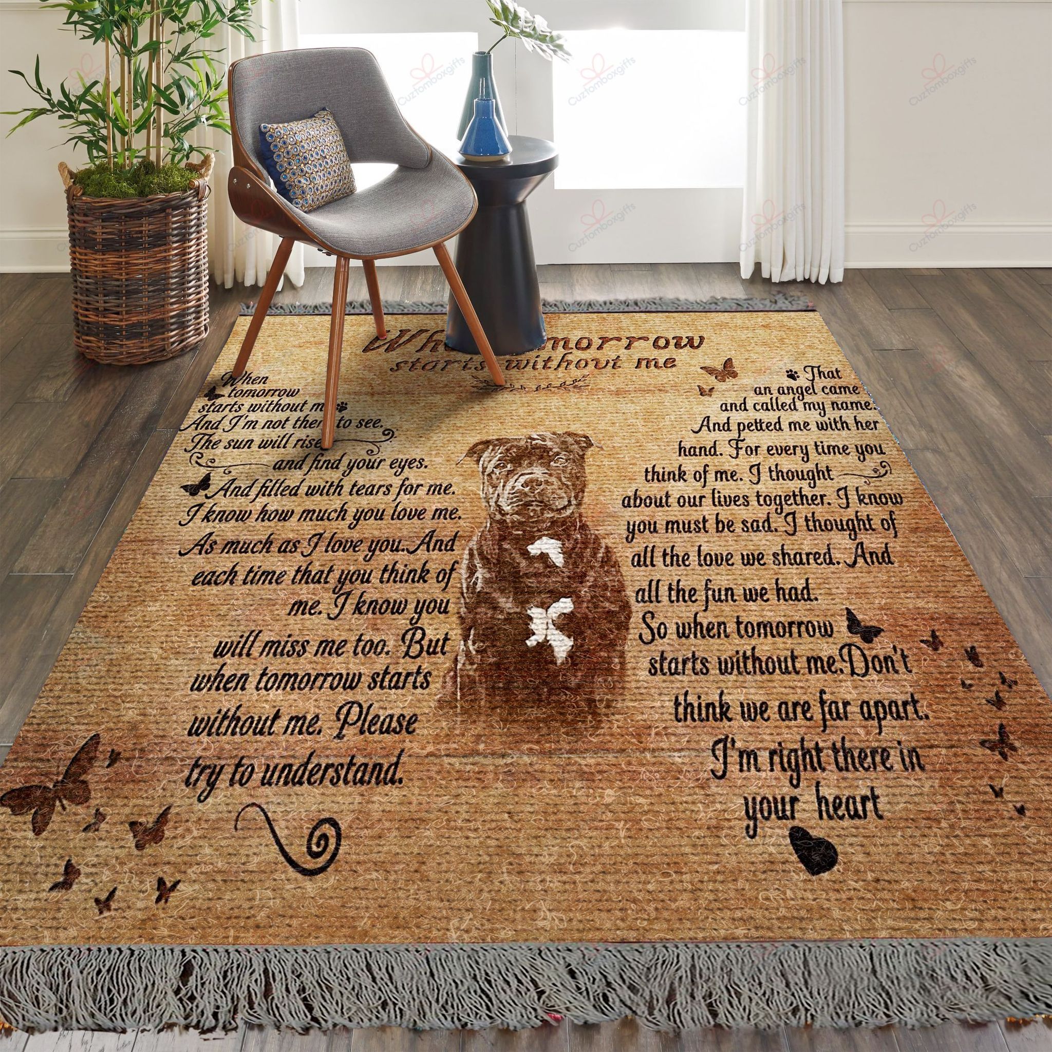 Dog Staffordshire Bull Terrier When Tomorrow Starts Without Me Rug Sport Decor Gift Floor Decor Living Room Carpet Rug Area Rug - 94cf0aaa7eea Dog Staffordshire Bull Terrier When Tomorrow Starts Without Me Rug Sport Decor Gift Floor Decor Living Room Carpet Rug Area Rug - 94cf0aaa7eea