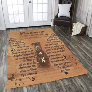 Dog Staffordshire Bull Terrier When Tomorrow Starts Without Me Rug Sport Decor Gift Floor Decor Living Room Carpet Rug Area Rug - 77029ab70f06