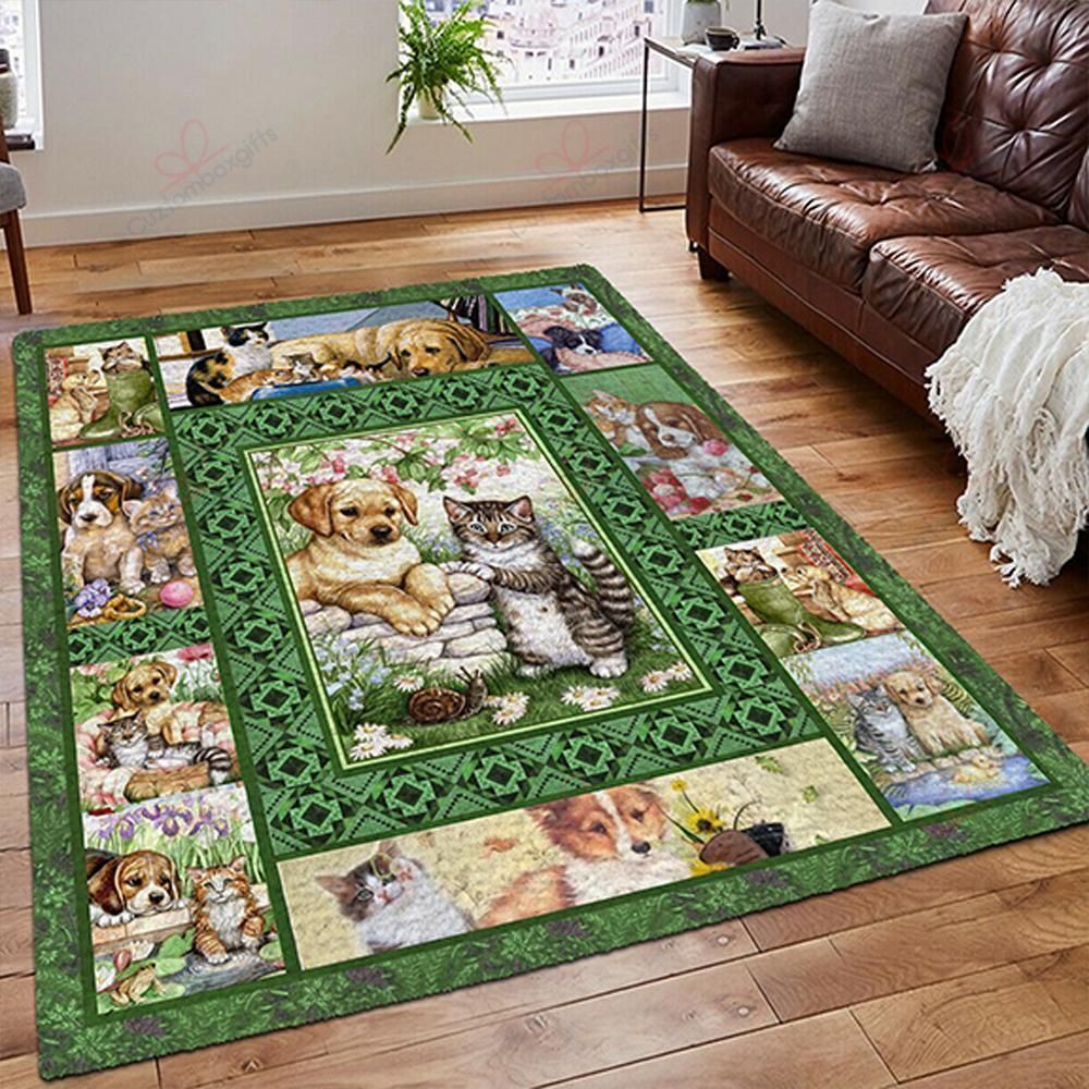 Dogs And Cat Best Friends Rug Sport Decor Gift Floor Decor Living Room Carpet Rug Area Rug - f57e723a7659 Dogs And Cat Best Friends Rug Sport Decor Gift Floor Decor Living Room Carpet Rug Area Rug - f57e723a7659