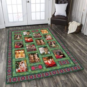 Dogs And Cats Christmas Rug Sport Decor Gift Floor Decor Living Room Carpet Rug Area Rug - 69ad4ced3a20