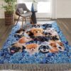 Dogs And Flowers Rug Sport Decor Gift Floor Decor Living Room Carpet Rug Area Rug - 4a1bb0a798f9