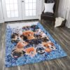 Dogs And Flowers Rug Sport Decor Gift Floor Decor Living Room Carpet Rug Area Rug - 3d5d99df13b6