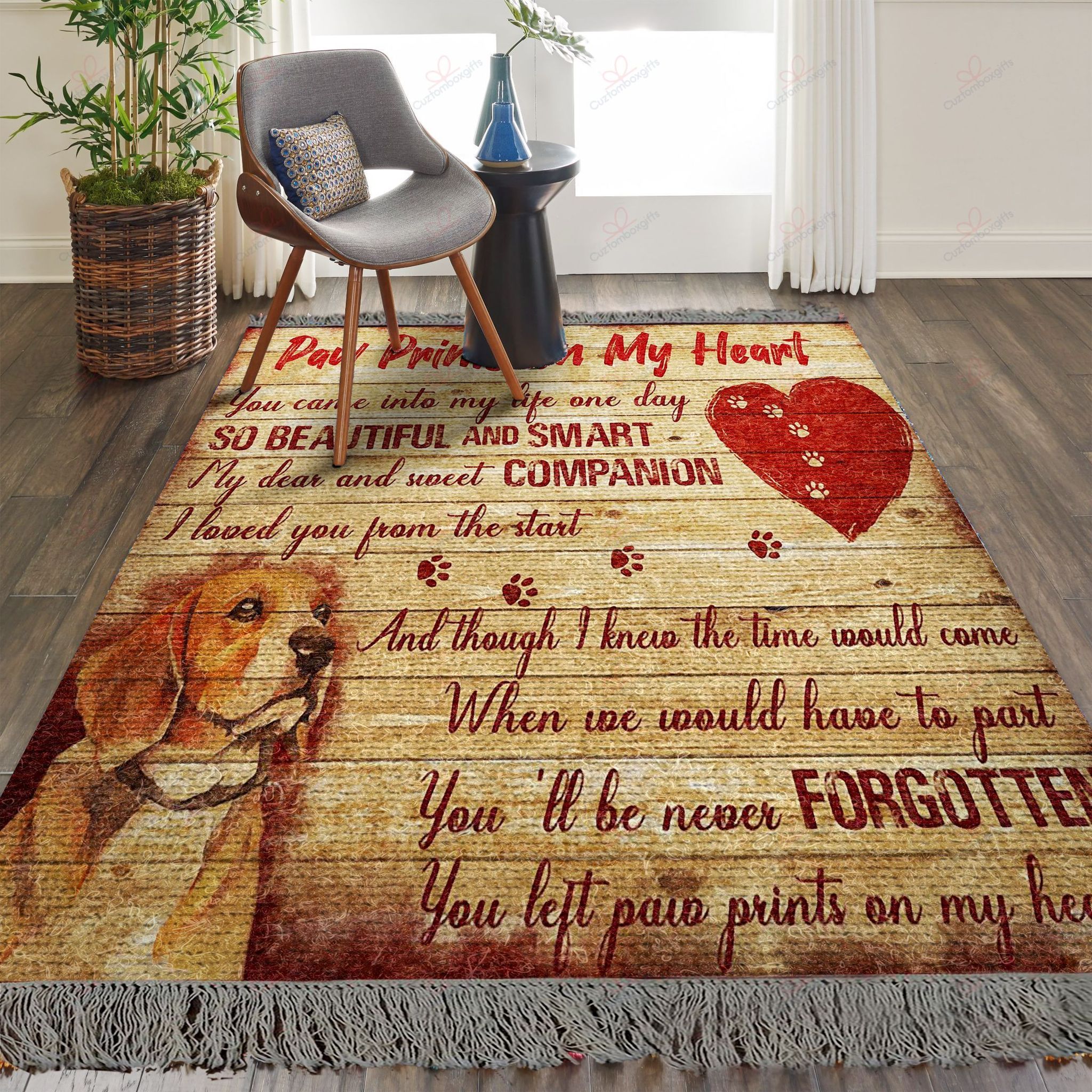 Dogs Beagle Paw Prints On My Heart Rug Sport Decor Gift Floor Decor Living Room Carpet Rug Area Rug - 55816db304e0 Dogs Beagle Paw Prints On My Heart Rug Sport Decor Gift Floor Decor Living Room Carpet Rug Area Rug - 55816db304e0