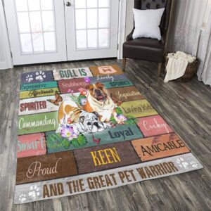 Dogs Bulldog Is The Great Pet Warrior Rug Sport Decor Gift Floor Decor Living Room Carpet Rug Area Rug - b7bc81acd532