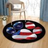 Dogs Footprint Round Carpet Floor Rug Living Room Bedroom Decor Round Area Rug Carpet