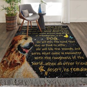 Dogs Golden Retriever When All Other Friends Desert Dog Remains Rug Sport Decor Gift Floor Decor Living Room Carpet Rug Area Rug - 063fe0ec8758