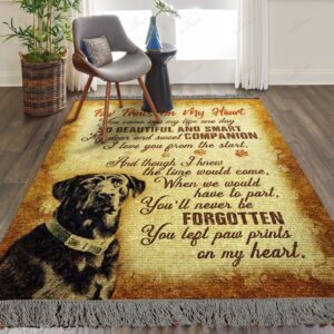 Dogs Labrador Retriever Paw Prints On My Heart Rug Sport Decor Gift Floor Decor Living Room Carpet Rug Area Rug - 4c20178d36ce