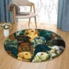 Dogs Painting Round Carpet Floor Rug Living Room Bedroom Decor Round Area Rug Carpet