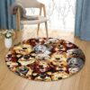 Dogs Smiling Round Carpet Floor Rug Living Room Bedroom Decor Round Area Rug Carpet