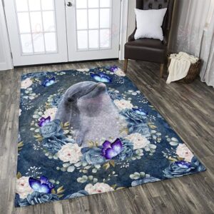 Dolphin Butterfly Flower Rug Sport Decor Gift Floor Decor Living Room Carpet Rug Area Rug - 12d950281a99