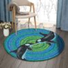 Dolphin Couple Round Carpet Floor Rug Living Room Bedroom Decor Round Area Rug Carpet