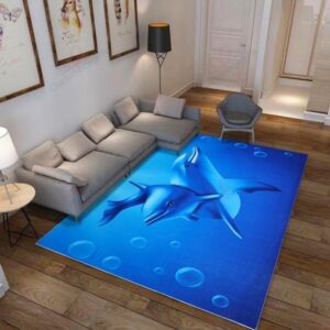 Dolphin Couple Rug Sport Decor Gift Floor Decor Living Room Carpet Rug Area Rug - b68a9782e17e