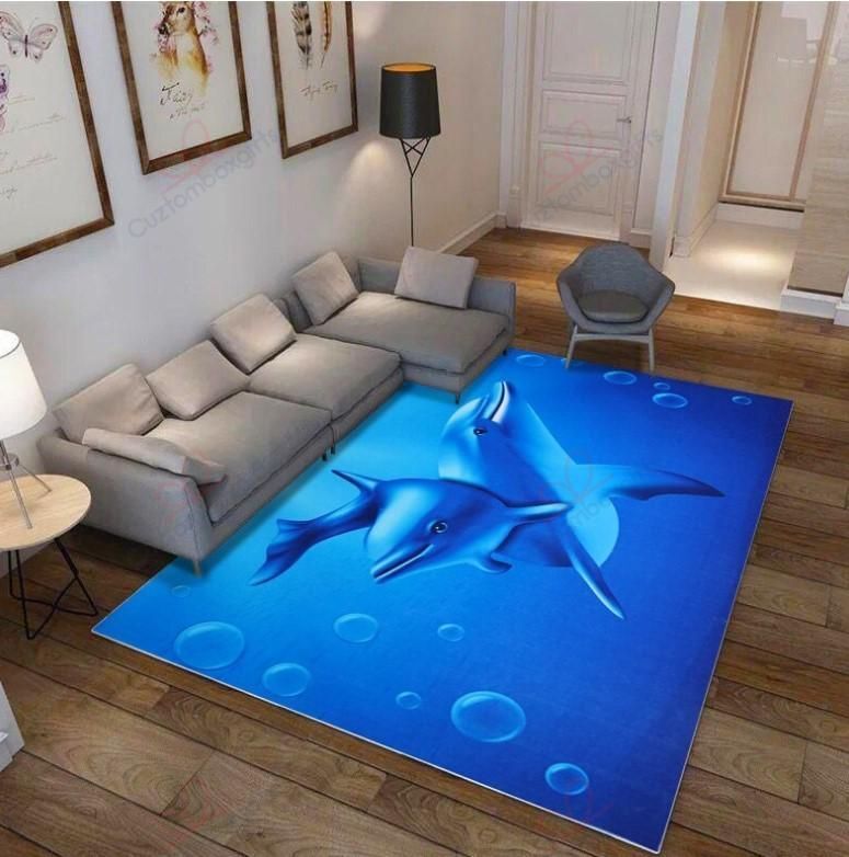 Dolphin Couple Rug Sport Decor Gift Floor Decor Living Room Carpet Rug Area Rug - b68a9782e17e Dolphin Couple Rug Sport Decor Gift Floor Decor Living Room Carpet Rug Area Rug - b68a9782e17e