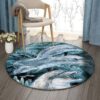 Dolphin Family Round Carpet Floor Rug Living Room Bedroom Decor Round Area Rug Carpet