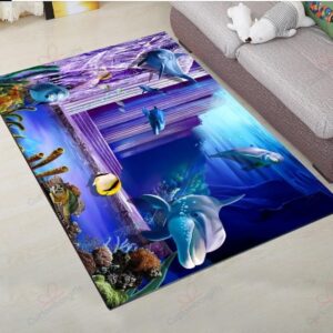 Dolphin Fish 1 Rug Sport Decor Gift Floor Decor Living Room Carpet Rug Area Rug - c7ea2ded186f