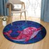Dolphin Round Carpet Floor Rug Living Room Bedroom Decor Round Area Rug Carpet