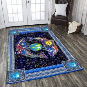 Dolphin Hippie Rug Sport Decor Gift Floor Decor Living Room Carpet Rug Area Rug - 6801bd9810fb
