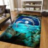 Dolphin Moonlight Rug Sport Decor Gift Floor Decor Living Room Carpet Rug Area Rug - 2be417de8e17