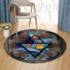Dolphin Painting Round Carpet Floor Rug Living Room Bedroom Decor Round Area Rug Carpet