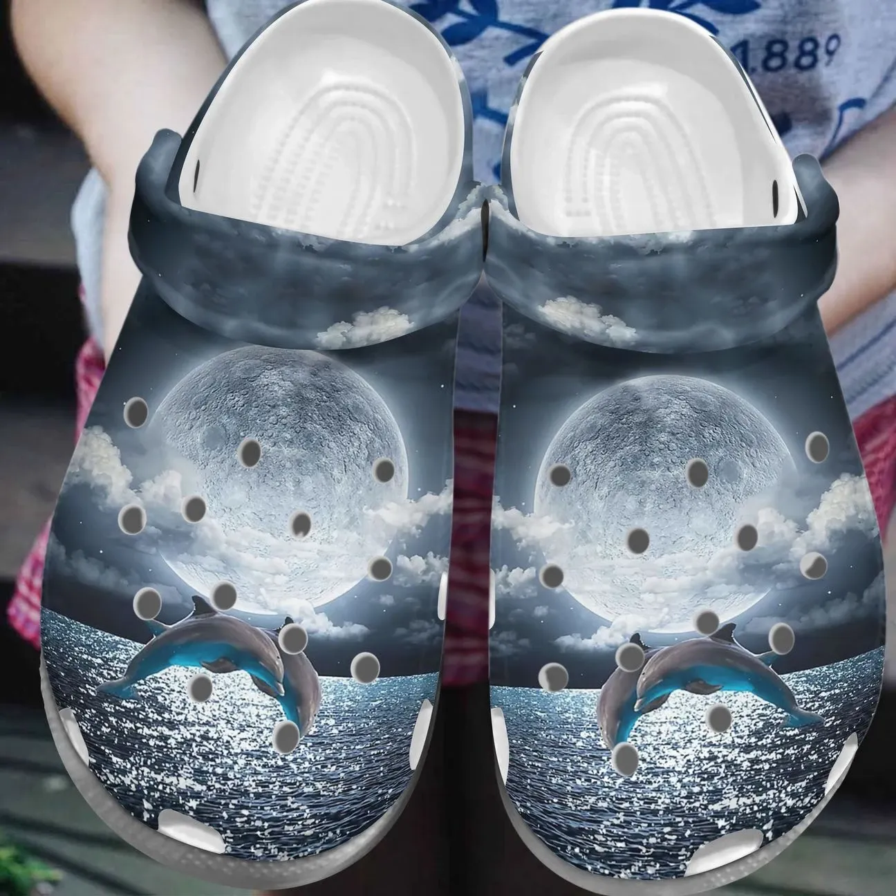 Dolphin Personalize Clog Custom Crocs Fashionstyle Comfortable For Women Men Kid Print 3D Lovely Dolphins Dolphin Personalize Clog Custom Crocs Fashionstyle Comfortable For Women Men Kid Print 3D Lovely Dolphins