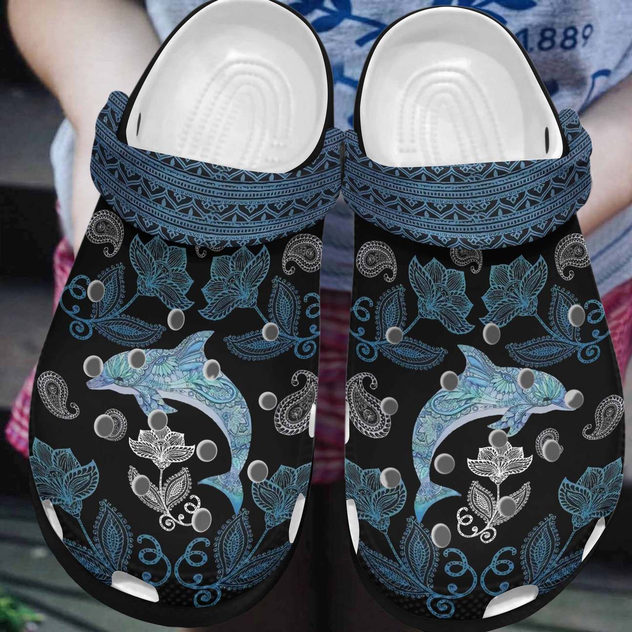 Dolphin Personalized Clog Custom Crocs Comfortablefashion Style Comfortable For Women Men Kid Print 3D Blue Dolphin Personalized Clog Custom Crocs Comfortablefashion Style Comfortable For Women Men Kid Print 3D Blue
