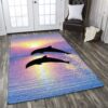 Dolphin Sunrise Rug Sport Decor Gift Floor Decor Living Room Carpet Rug Area Rug - 3587f9eac2ed