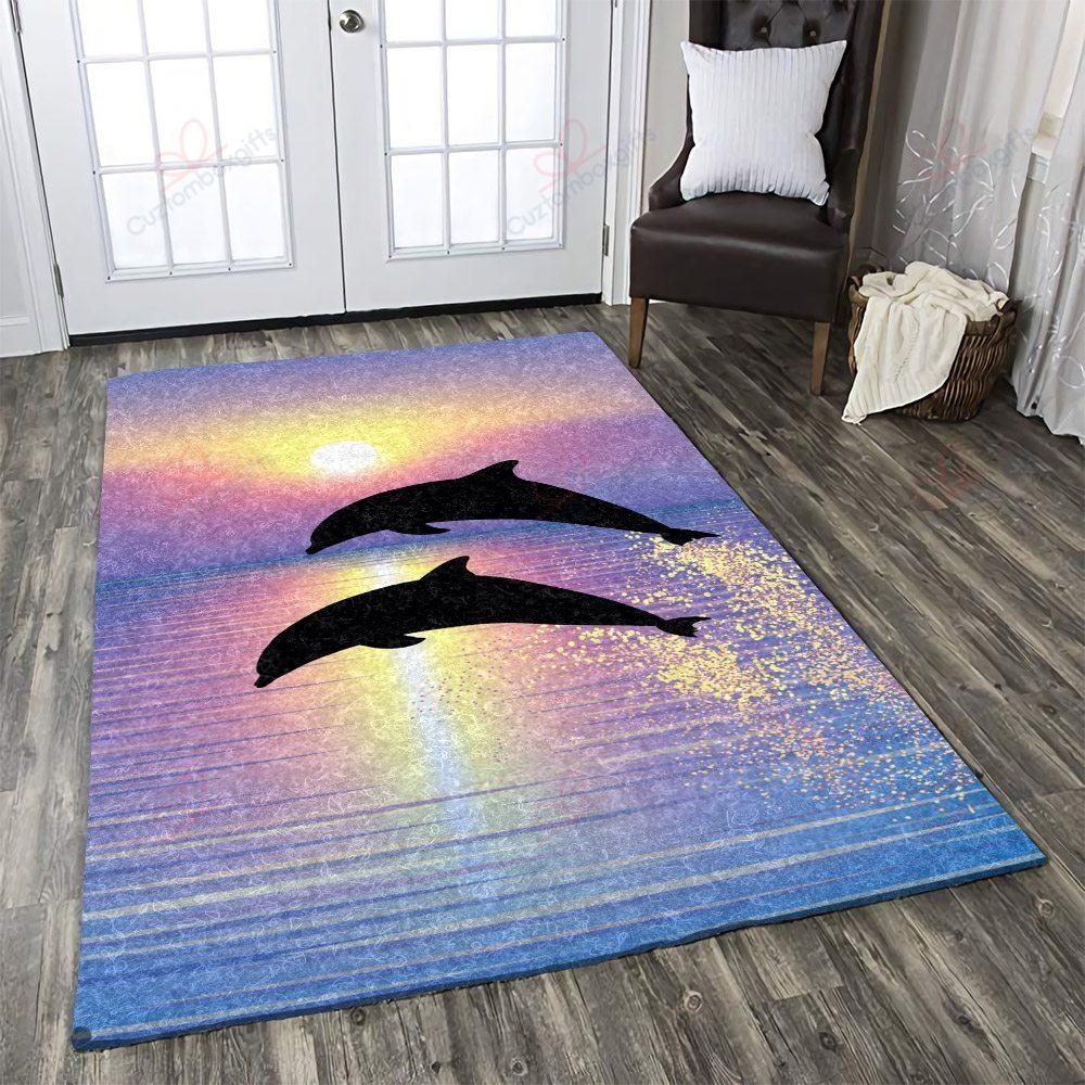 Dolphin Sunrise Rug Sport Decor Gift Floor Decor Living Room Carpet Rug Area Rug - 3587f9eac2ed Dolphin Sunrise Rug Sport Decor Gift Floor Decor Living Room Carpet Rug Area Rug - 3587f9eac2ed