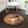 Dolphin With Sunset Round Carpet Floor Rug Living Room Bedroom Decor Round Area Rug Carpet