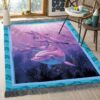 Dolphins Are Playing Together Rug Sport Decor Gift Floor Decor Living Room Carpet Rug Area Rug - f34e85a2ca96