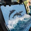 Dolphins Jumping Over Waves Pattern Print Car Back Seat Cover Dog Car Seat Covers - 373de9d63c26