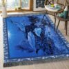 Dolphins Under The Deep Sea And Coral Reef Rug Sport Decor Gift Floor Decor Living Room Carpet Rug Area Rug - 7826a7feb262