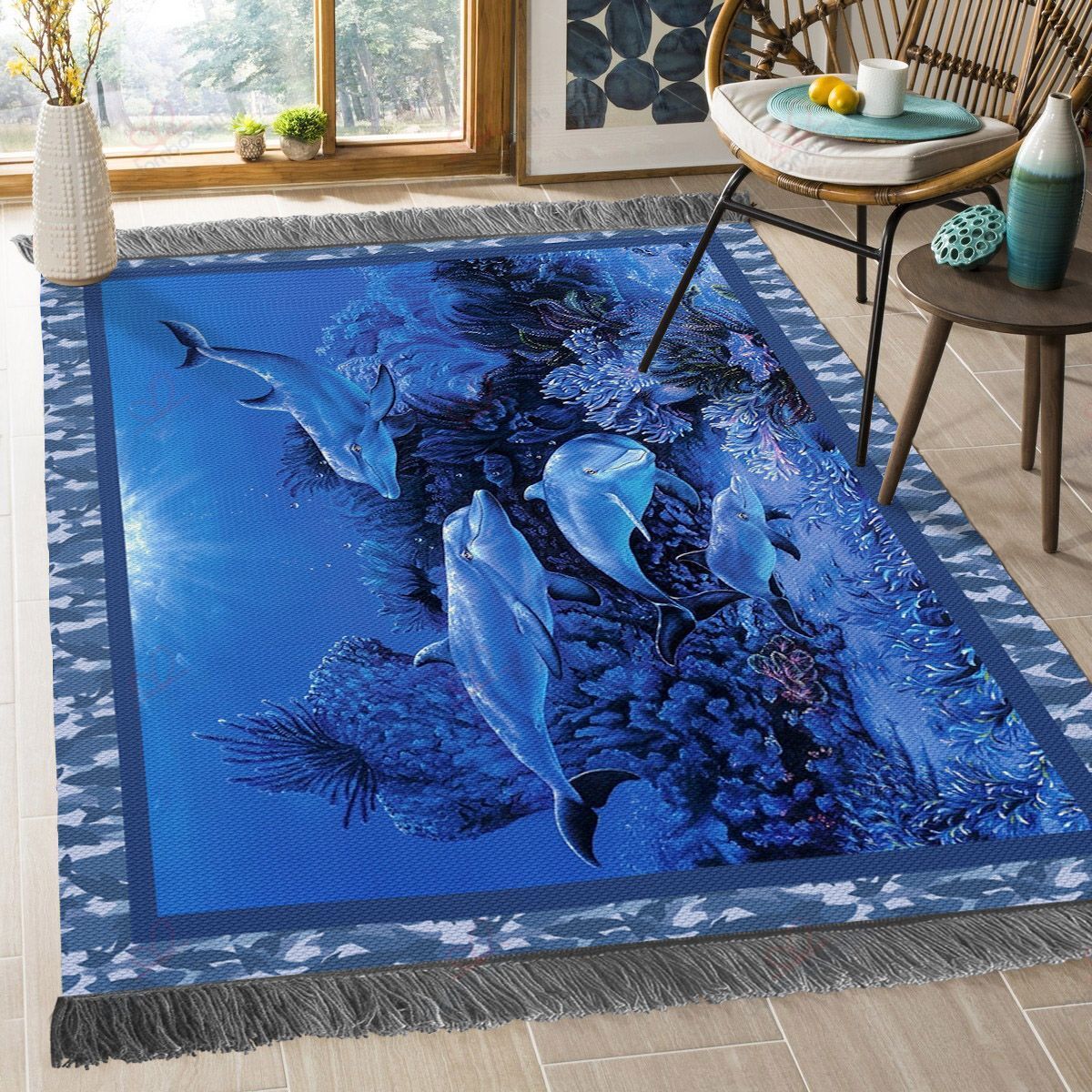 Dolphins Under The Deep Sea And Coral Reef Rug Sport Decor Gift Floor Decor Living Room Carpet Rug Area Rug - 7826a7feb262 Dolphins Under The Deep Sea And Coral Reef Rug Sport Decor Gift Floor Decor Living Room Carpet Rug Area Rug - 7826a7feb262