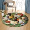 Domestic Pigeon Round Carpet Floor Rug Living Room Bedroom Decor Round Area Rug Carpet