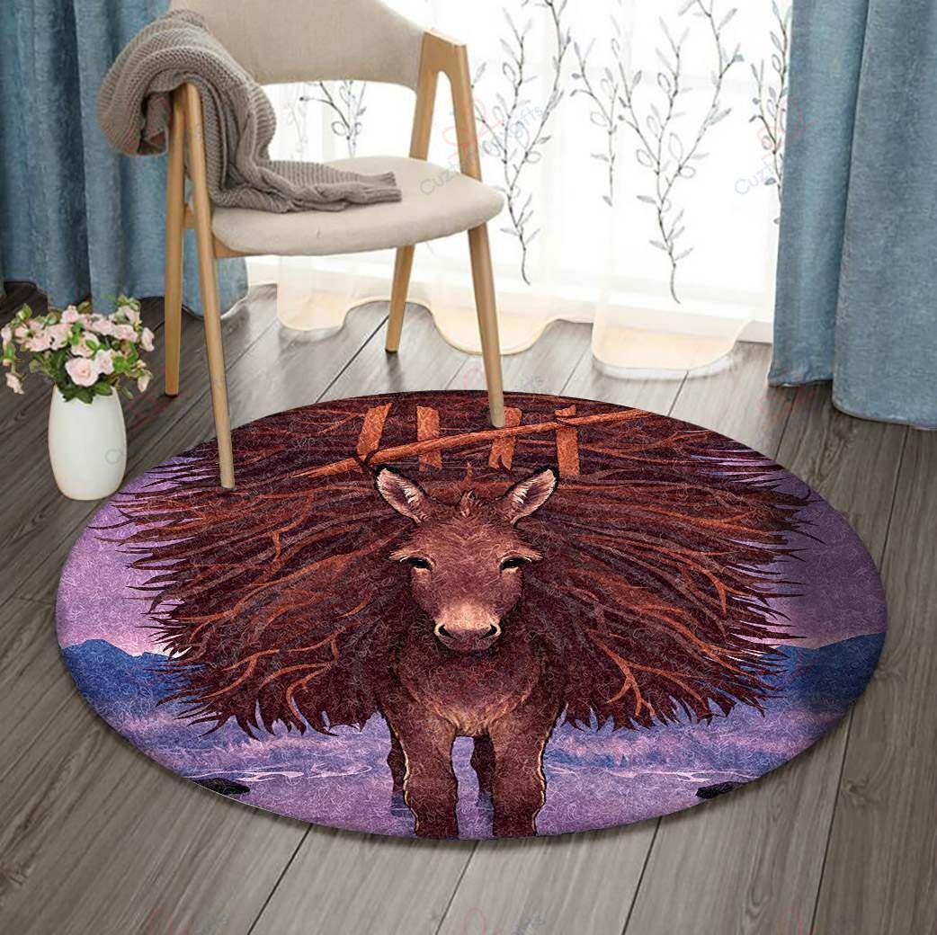 Donkey Round Carpet Floor Rug Living Room Bedroom Decor Round Area Rug Carpet Donkey Round Carpet Floor Rug Living Room Bedroom Decor Round Area Rug Carpet