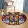 Donkey Painting Round Carpet Floor Rug Living Room Bedroom Decor Round Area Rug Carpet