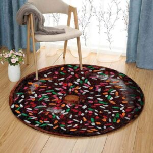 Donut Cake Round Carpet Floor Rug Living Room Bedroom Decor Round Area Rug Carpet